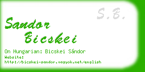 sandor bicskei business card